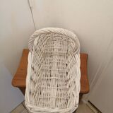 Vintage white wicker basket for flowers or others