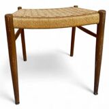 Scandinavian wooden and rope stool, 1950s-60s