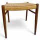Tabouret scandinave en bois et corde, années 50-60