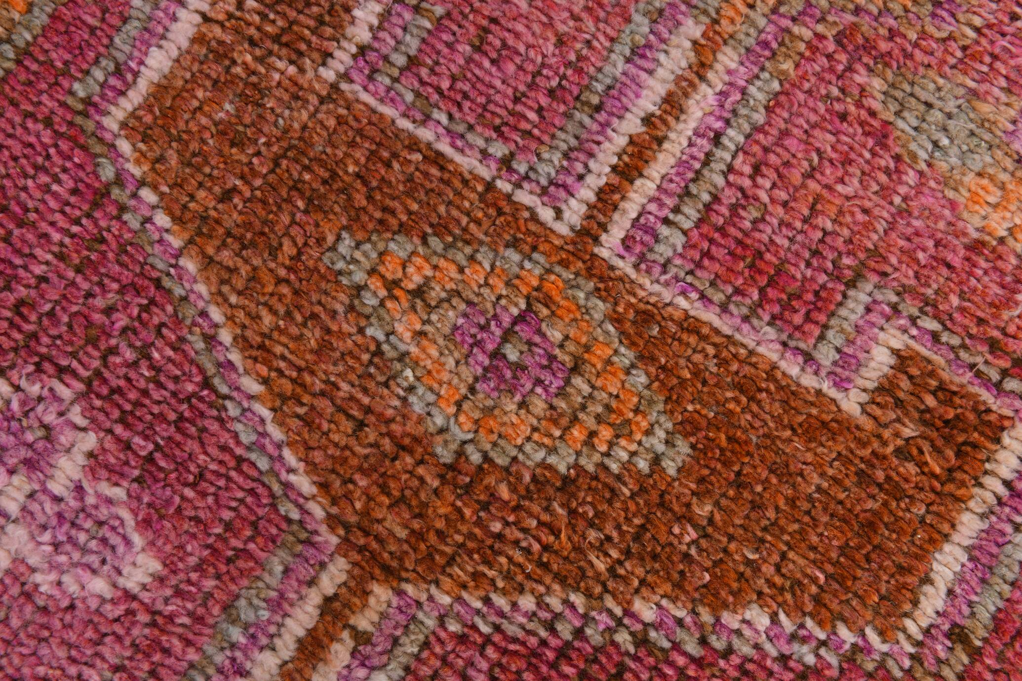 3x10 Pink & Brown Oriental Vintage Runner, 90x317Cm