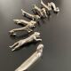 8 various animal knife holders in silver-colored metal