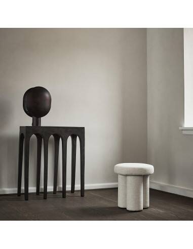 Black, oxidized aluminum table lamp, contemporary work.