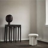 Black, oxidized aluminum table lamp, contemporary work.