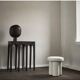 Black, oxidized aluminum table lamp, contemporary work.