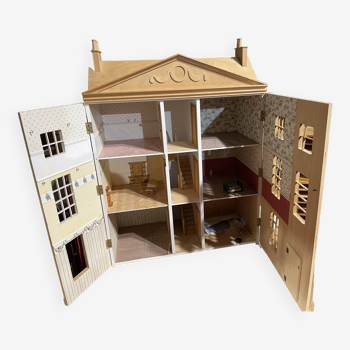 Grande maison de poupée en bois avec meubles miniature