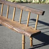 Large vintage wooden bench, old wooden bench, handcrafted bench, brutalist, entrance hall