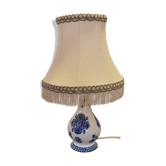 Lampe en porcelaine de gien abat-jour à franges