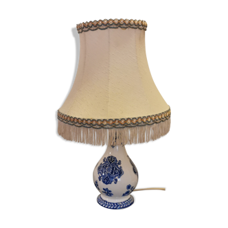 Gien porcelain lamp fringed lampshade