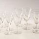 Serie de 6 verres à vin ciselés
