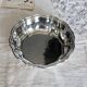 Vintage silver-plated metal salad bowl with gadrooned edge