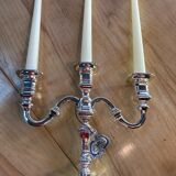 3-pointed silver candlestick with pure silver 1000/1000e