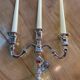3-pointed silver candlestick with pure silver 1000/1000e