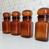Set of 4 vintage jars 70s