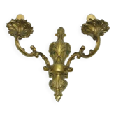 AEB Wall Lamp, Rococo, Brass, Poland, 1970s