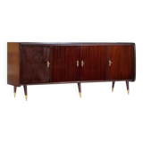 Buffet Art Déco vintage avec pieds élégants et éléments en laiton, années 1930