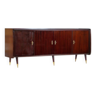 Vintage Art Deco sideboard with stylish legs and brass elements, 1930s