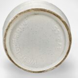 Vase à anse blanc mat fifties à motifs abstraits