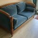 Jean Roche Vintage Wood and Velvet Sofa