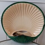 Art deco green shell wall lamp