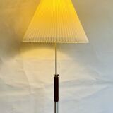 Mid-century floor lamp in teak and aluminum design w/ shade - Denmark 1960s