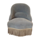 Fauteuil crapaud velours bleu
