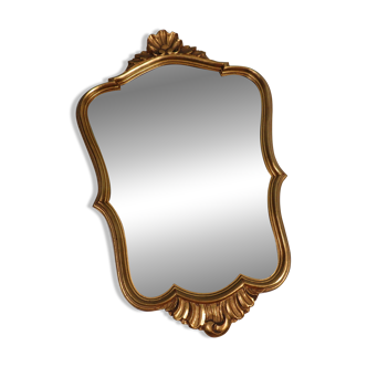 Vintage Hollywood Regency gold mirror, mid-century style, Belgium 1s.