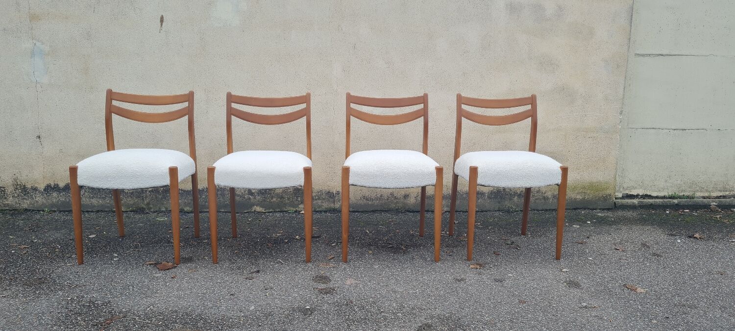 Set of 4 Scandinavian teak chairs