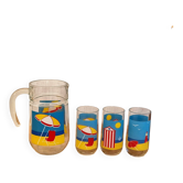 Vintage Palluy pitcher and glasses seaside spirit