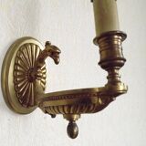 French Antique Brass Traditional Empire Eagle Head Wall Light 5219