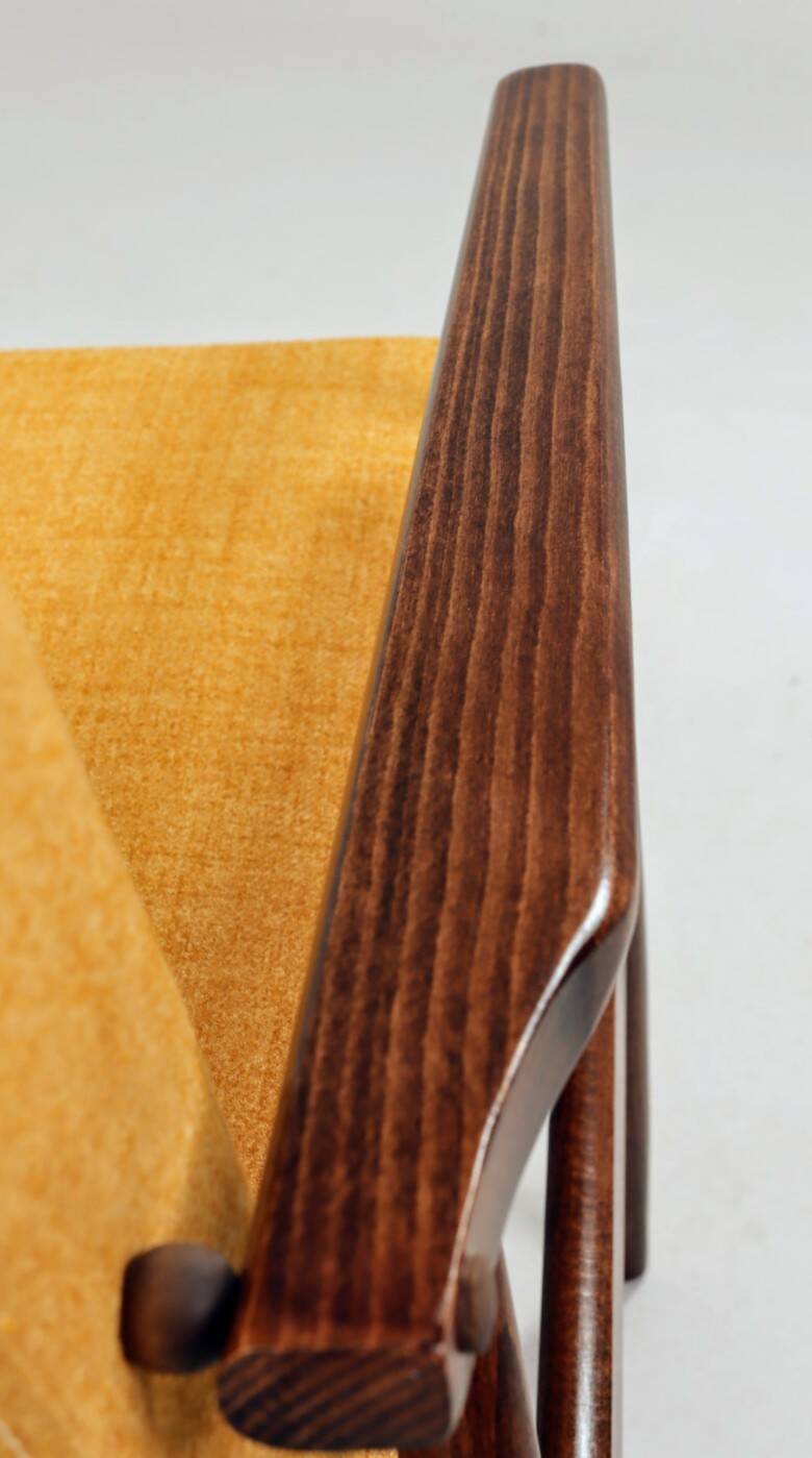 Vintage amber armchair Hermes designed by H. Lis