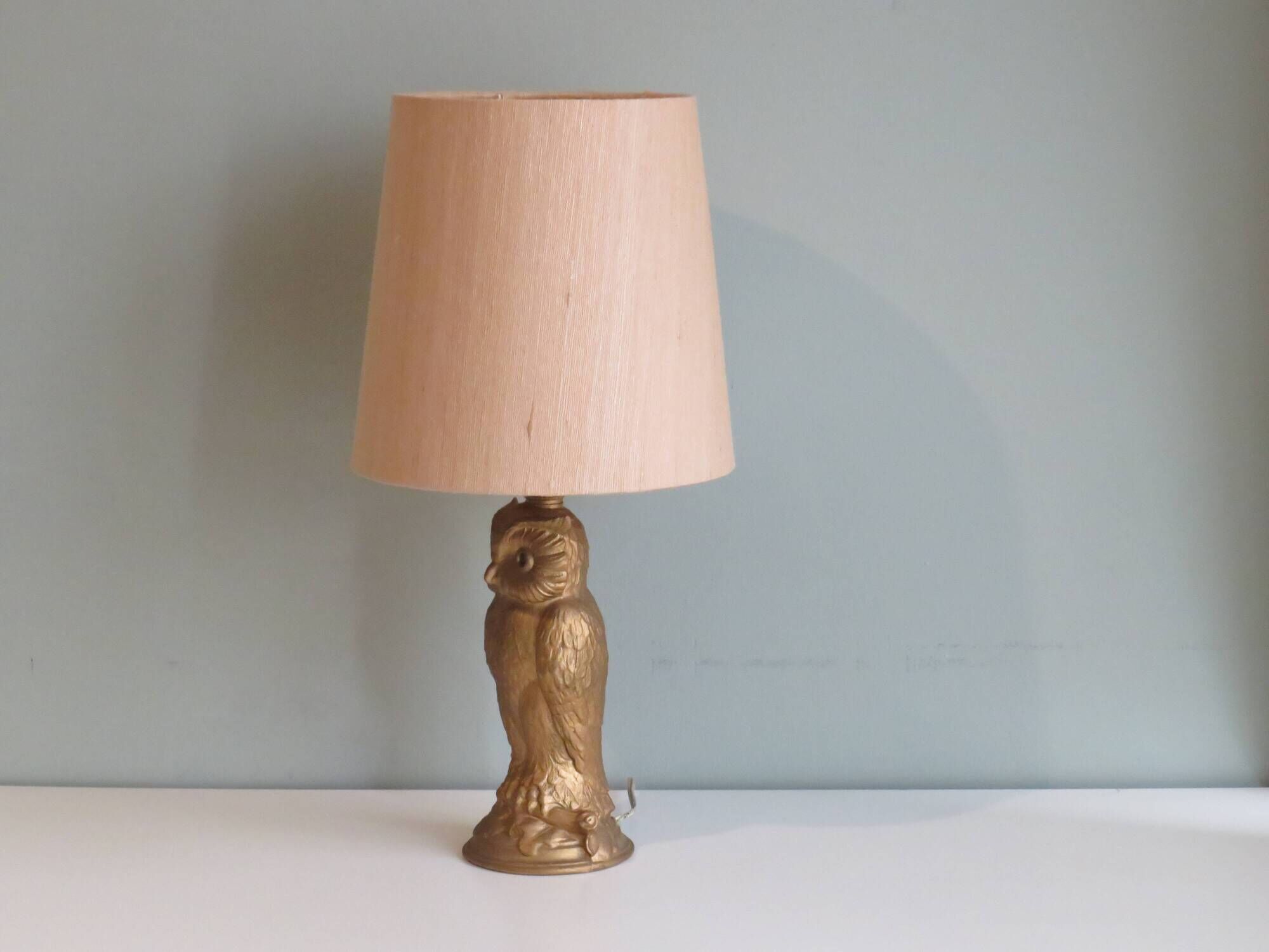 Vintage table lamp, nice golden metal 1970, Belgium