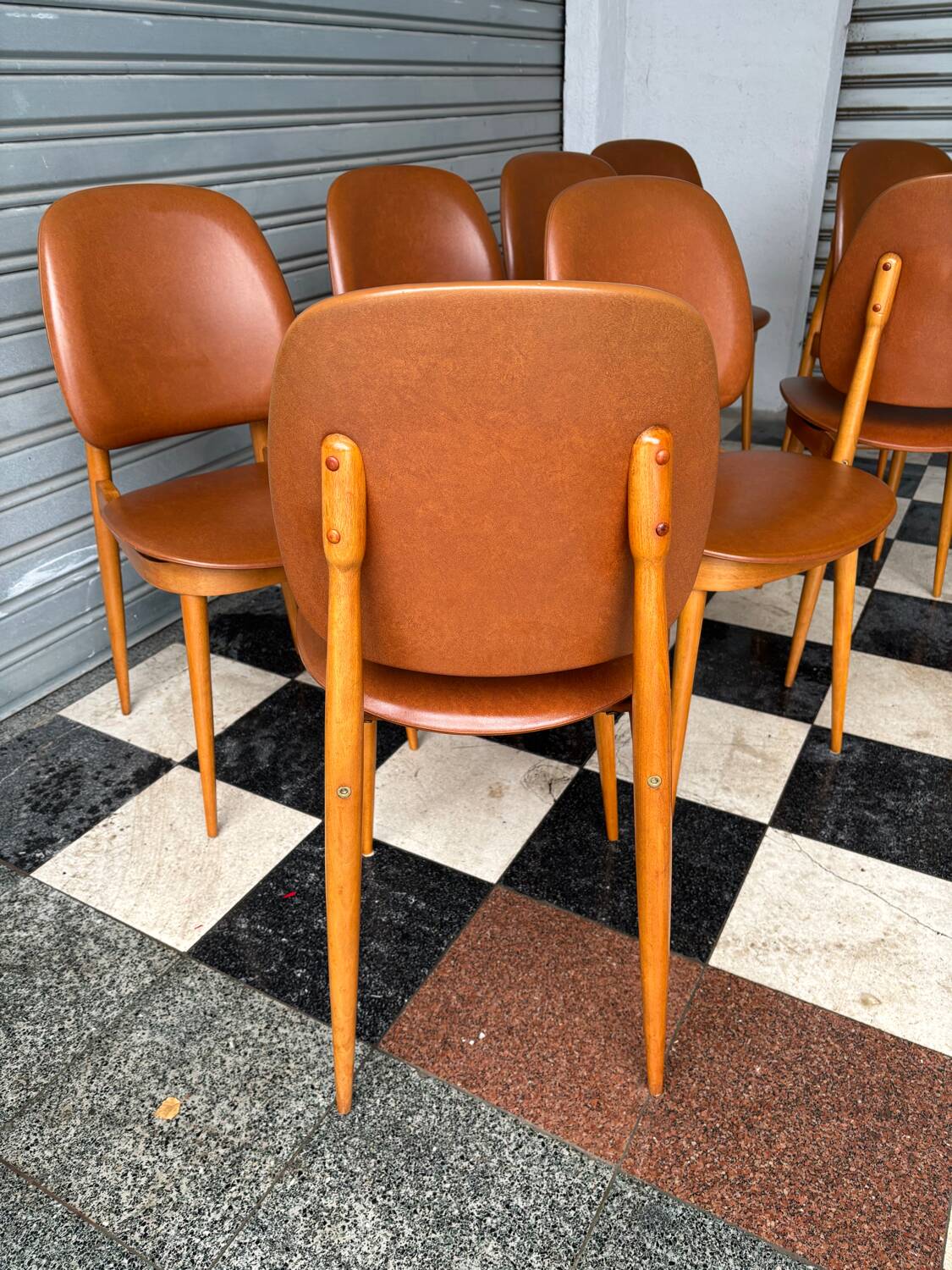 Series of 8 Pegase chairs by Baumann