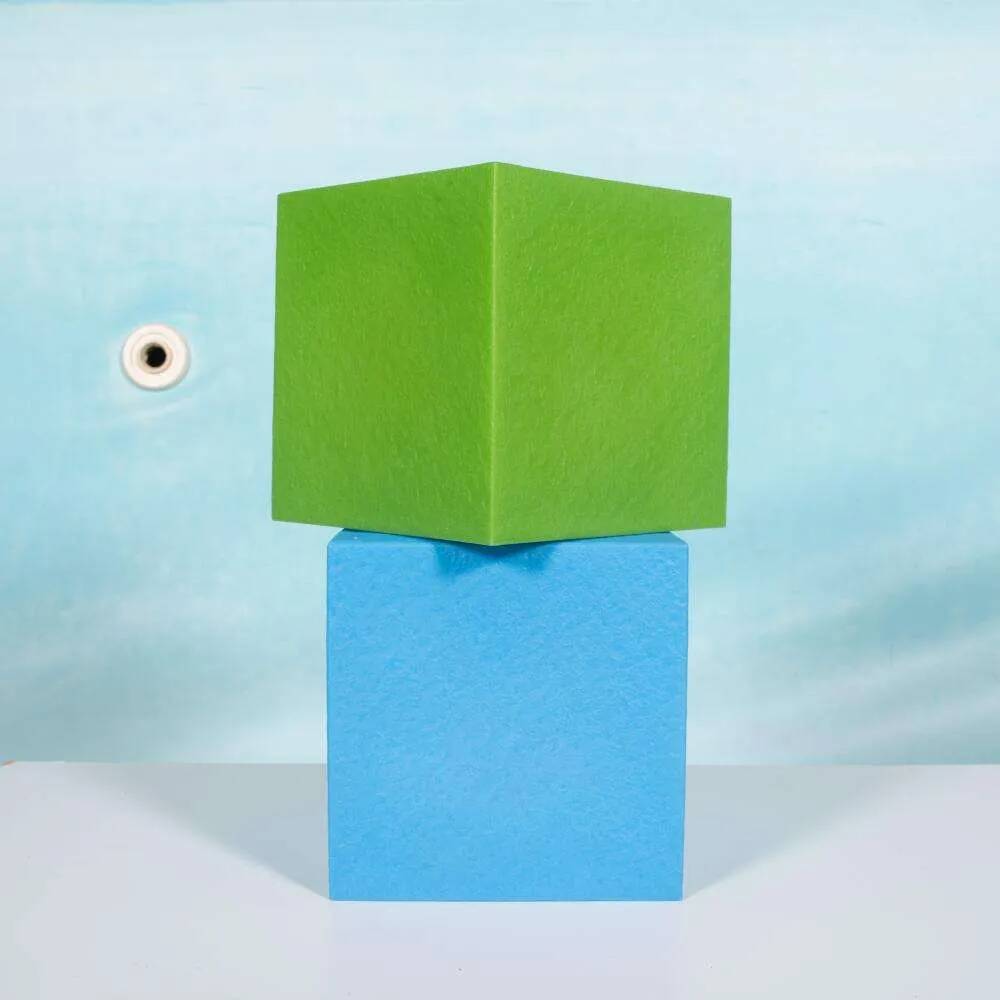 Postmodern cube lamp for children's room, Heico cubism light column.