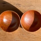 2 bols en bois naturel