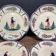 Six earthenware plates signed HB Quimper