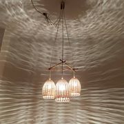 Wicker and Bamboo Cascading Lamp