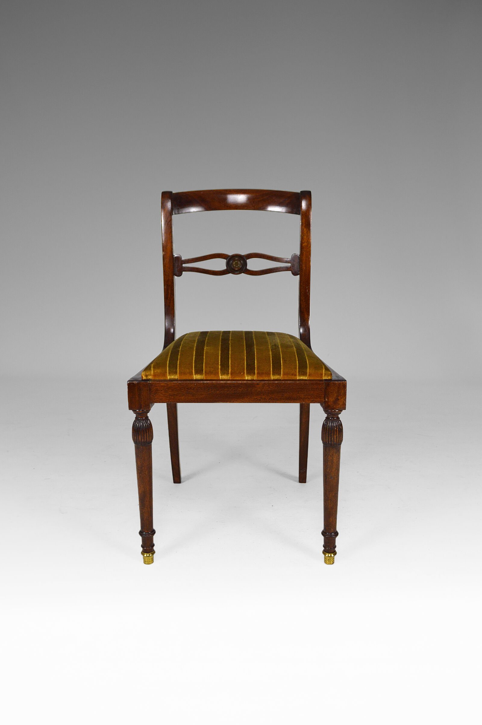 Set of 6 regency style chairs in mahogany, 19th