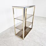 Vintage brass and chrome shelves, 1970s