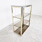 Etagère laiton vintage et chrome, années 1970