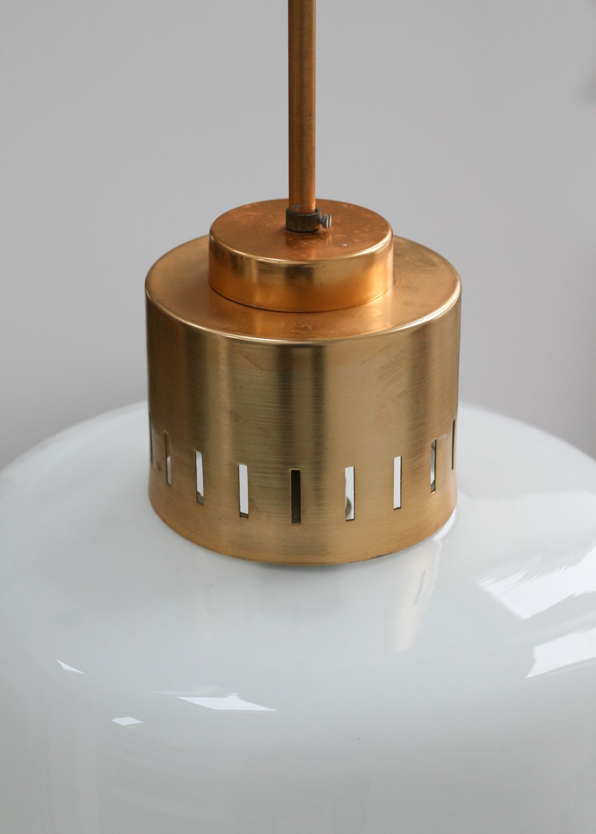 Pair of vintage opaline glass pendant lamp from Sijaj, 1960s