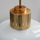 Pair of vintage opaline glass pendant lamp from Sijaj, 1960s