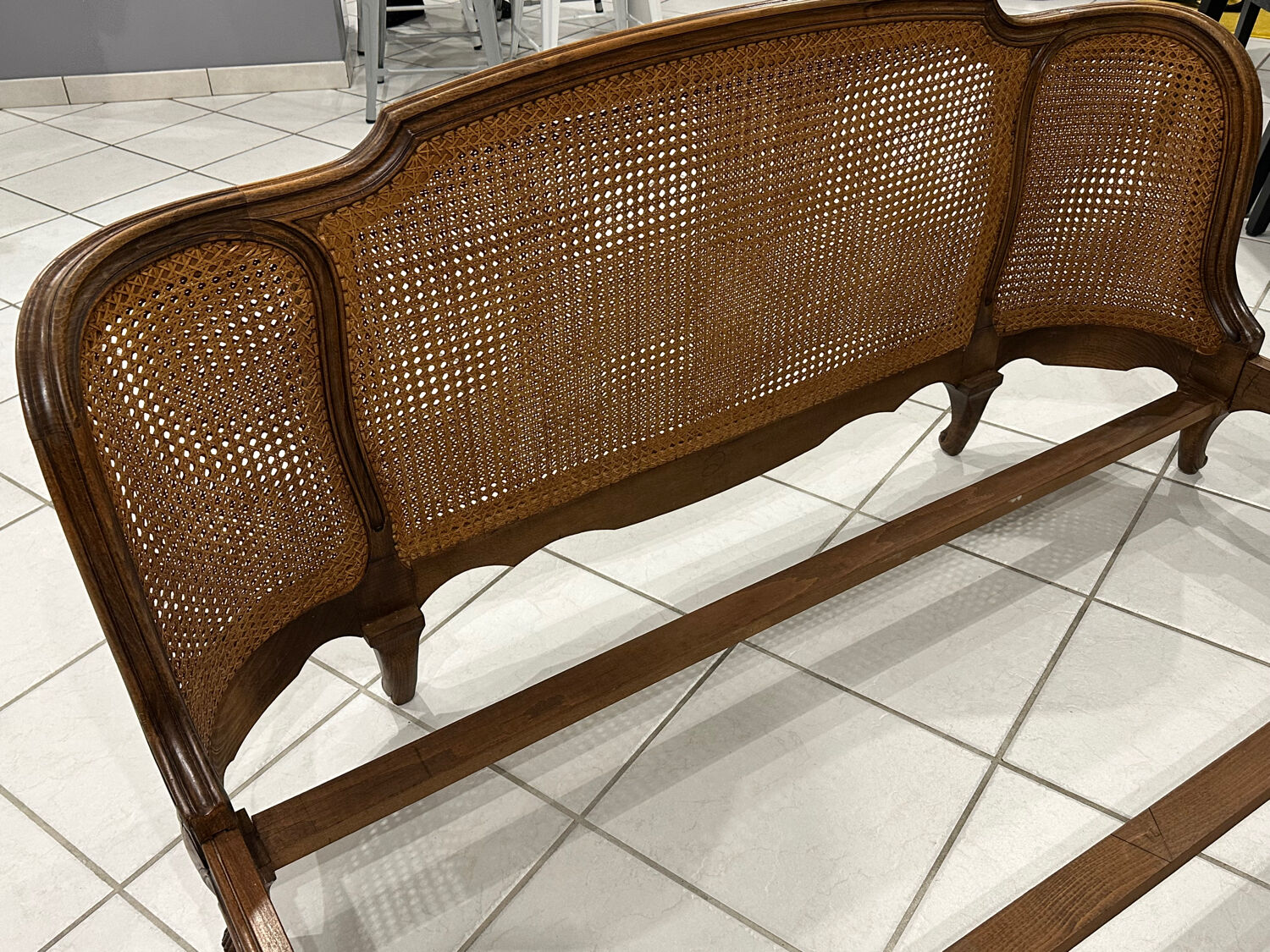 Double wicker basket in Louis XV style, 1950.