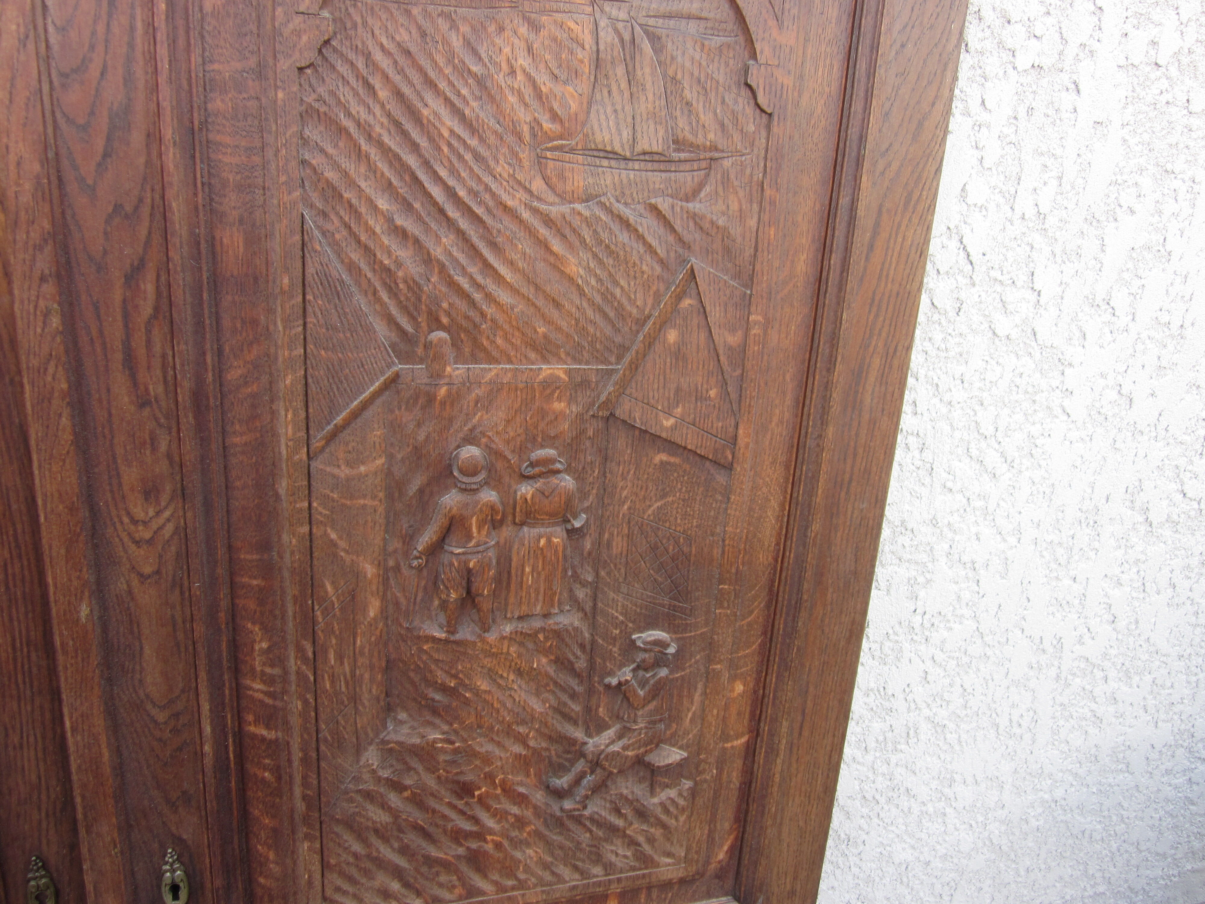 Pair of old carved wooden doors