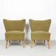Paire de fauteuils cocktail verts des années 1950