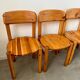 Lot de 5 chaises en pin massif design scandinave Reiner Daumiller vintage années 70