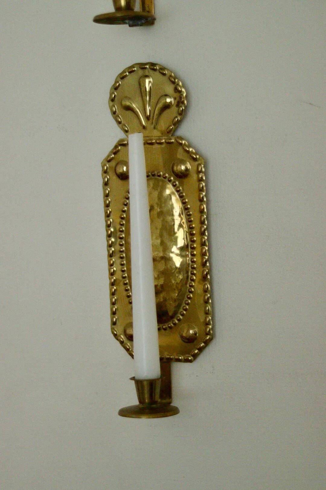 Pair of mid-century Swedish brass sconces