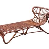 vintage rattan chaise longue 1970 Viggo Boesen