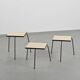 Set of 3 nesting tables in black lacquered metal, circa 1960