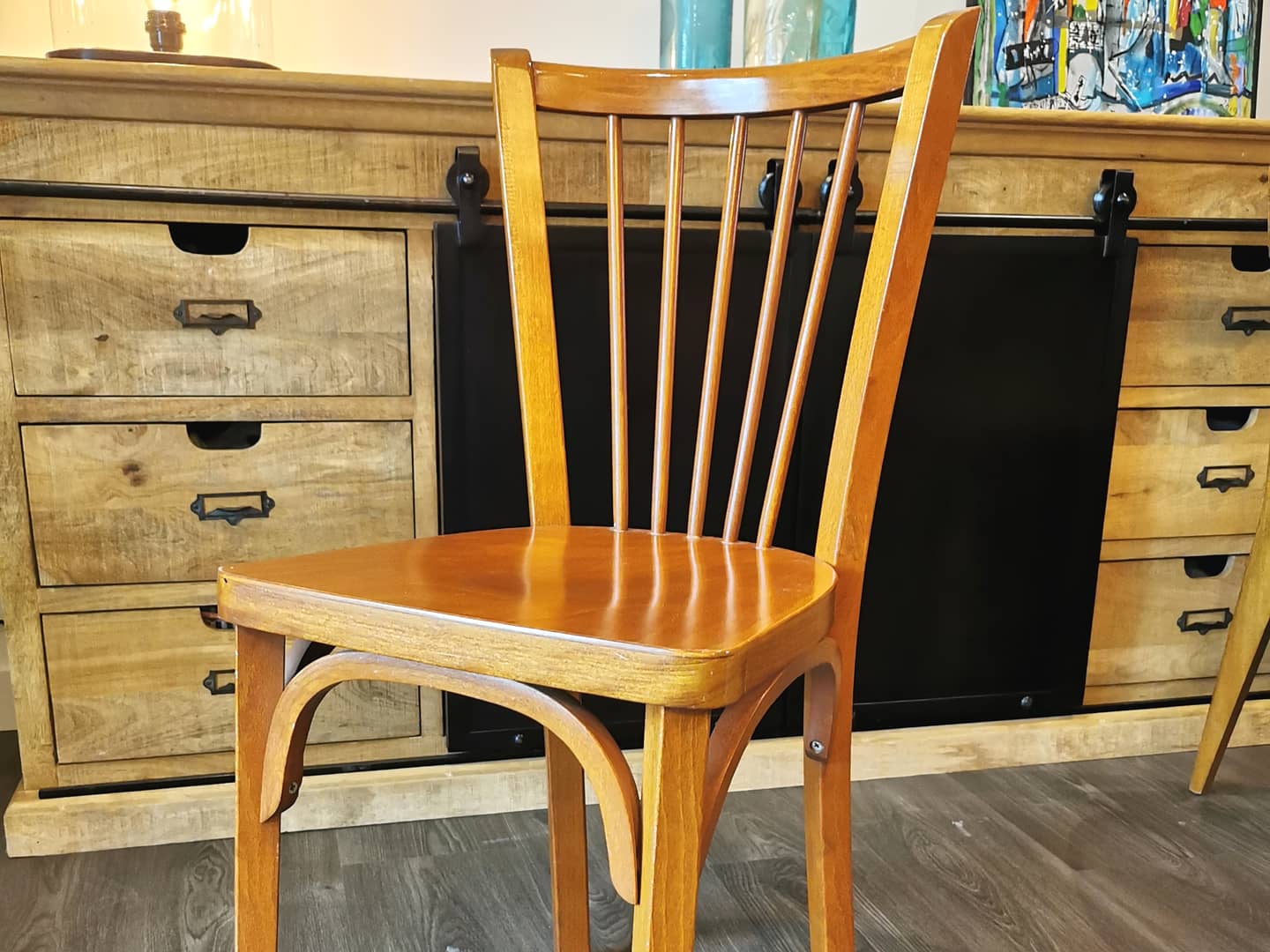 Series of 10 mismatched bistro chairs