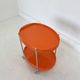 Space Age Chrome Serving Trolley with Orange Plastic Trays, 1970s